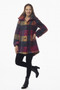 Font of the Plaid Sherpa Ruched Neck Coat style 677-4524 from Pure Essence