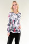Front of the Newspaper Print Long Sleeve Top style T72 from Michael Tyler in the multi print