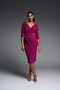 Model wearing the Pleated Mid-Length Sheath Dress from Joseph Ribkoff in the color vine