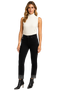 Front of the Rhinestone Cuff Denim Jeans style 262284 from Orly in the color black