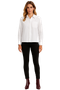 Front of the Classic Button Up Long Sleeve Top style 262300 from Orly in the color white