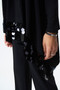 Close up of the Sequins Trim Cardigan from Joseph Ribkoff in the color black