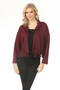 Front of the Cropped Fringe Moto Jacket style T7044-73SS from Tango Mango in the color burgundy