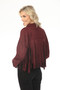 Back of the Cropped Fringe Moto Jacket style T7044-73SS from Tango Mango in the color burgundy
