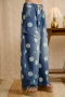 Side of the Polka-Dot Barrel Jeans style IB1884-02 from Bibi in the color washed denim