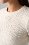 Close up of the Flare Sleeve Crew Neck Knit Top style LM8M74KB44 from Liverpool in the color cream