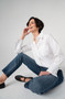 Front of the Rowan Slim 29" Jeans style LM2918VSB from Liverpool Jeans in the color downtown dusk
