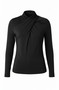 Front of the Wrap Neck Long Sleeve Top style LM8L49VMK from Liverpool Jeans in the color black