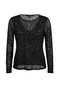 Front of the Rose Print Long Sleeve Layered Top style LM8L80KB49 from Liverpool Jeans in the color black