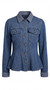 Front of the Fit N Flare Trucker Jacket style LM1C40DXC from Liverpool in the color blue doris