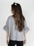 Back of the Short Sweater Coat with Faux Fur Sleeve Cuffs style GN407-2310 from Nikky Apparels in the color grey