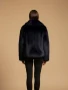 Back of the Midnight Blue Faux Fur Winter Jacket style IN401 1018 from Nikky Apparels in the color blue