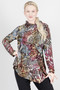 Front of the Animal Print Asymmetric Turtleneck Tunic style 126212 from Cativa in the multi print