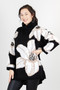 Front of the Hi-Low Floral Print Fuzzy Sweater style 262445 from Funsport in the multi print
