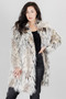 Front of the Snow Lynx Faux Fur Coat style 262550 from Funsport in the multi print