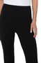 Close up of the Pearl 31" Full Length Flare Pants style LM4600M42 from Liverpool Jeans in the color black