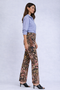 Side of the Patchwork Print Straight Fit Jeans style BC-001 from Carreli Jeans in the patchwork print