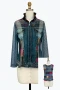 Front of the Flower Garden Denim Mesh Twin Set style 31456 from Damee in the blue/multi print