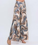 Front of the Wavy Printed Pocket Palazzo Pants style P330-291 from Last Tango in the blue/multi print
