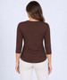 Back of the V-Neck Side-Ruched Top style MS2000 from Last Tango in the color chocolate