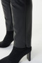 Close up of the Pleather Pant from Joseph Ribkoff in the color black