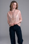 Front of the Cowl Neck Metallic Top style BCT5715CLS from Insight in the color rose gold