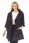 Front of the Kimono Style Crinkle Jacket style J2612-1 from Oopera in the color midnight black