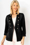 Front of the Cotton V-Closure Jacket style 10802 from Look Mode in the color black