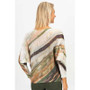 Back of the Multicolor Abstract Wave Print Sweater style 9013 from Look Mode in the color dark olive