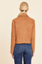 Back of the Faux Suede Rivet Studded Jacket style 362 from Dolce Cabo in the color saddle