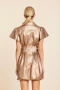 Back of the Faux Leather Zip Bubble Dress style 75887 from Dolce Cabo in the color bronze