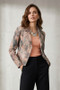 Front of the Ombre Vegan Leather Jacket style BCJ17681MPRF from Insight in the liquid earth print