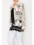 Side of the Faux Suede Mesh Trimmed Detailed Jacket style 4820BG from Origami in the rock n roll print