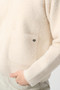 Close up of the Detachable Faux Fur Collar Jacket style 264920 from Joseph Ribkoff in the color birch