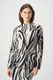 Front of the Animal Print Blazer With Rhinestone style 264129 from Joseph Ribkoff in the black/off white print