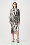 Front of the Animal Print Blazer With Rhinestone style 264129 from Joseph Ribkoff in the black/off white print