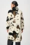 Back of the Faux Fur Cow Print Coat style 264944 from Joseph Ribkoff in the Winter White/Brown/Black print