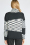 Back of the Marble Twist Turtleneck Sweater style 871075 from Olivia in the color black