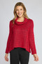 Front of the Spot On Cowl Neck Sweater style 891357 from Olivia in the color roma