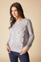 Front of the Northern Light Knit Frostfall Sweater style 81143 from Habitat in the color dove