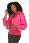 Side of the Sequins Crop Jacket style Z13703 from AZI Jeans in the color fuchsia