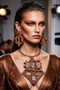 Front of the Brown Textured Statement Twist Wire Necklace SKU 31910 from Jeff Lieb