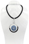 Front of the Blue & Black Rubber Statement Necklace SKU 31932 from Jeff Lieb