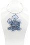 Front of the Blingy Blue Squares Twist Wire Necklace SKU 31935 from Jeff Lieb