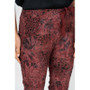 Close up of the Cheetah and Flower Detailed Jegging style 22126 from Look Mode in the color wine