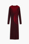 Front of the Shimmery Knit Midi Dress style 26WWVF03 from Desigual in the color dark red