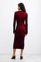 Back of the Shimmery Knit Midi Dress style 26WWVF03 from Desigual in the color dark red