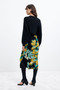 Back of the 2-In-1 Knit Colorblock Dress style 26WWVF01 from Desigual in the color mustard