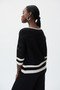 Back of the Striped Blouse from Joseph Ribkoff in the colors black and moon