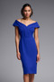 Model showing the front of the Off-Shoulder Sheath Dress from Joseph Ribkoff in the color Royal Blue